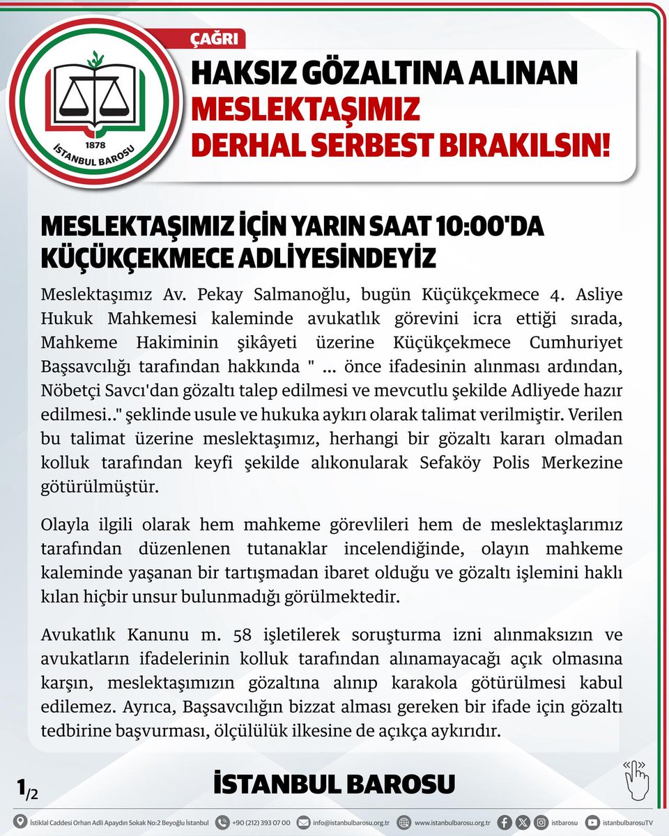 İstanbul Barosu tweet media