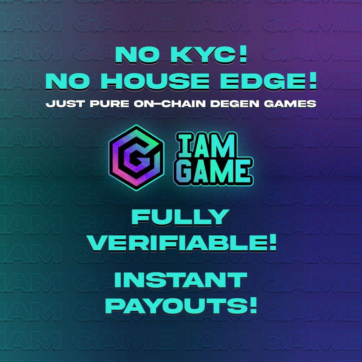 You play! 
The chain verifies! 
You get paid! 

💪This is IAM GAME! 

The HOUSE wants YOU to win here🔥