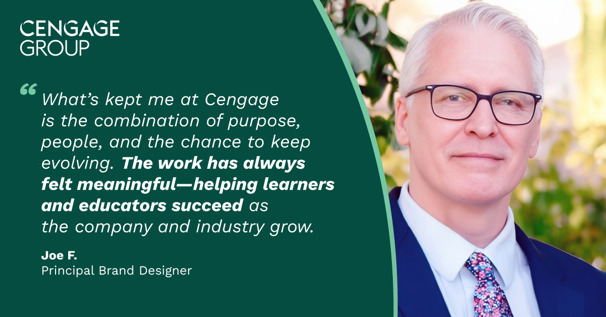 CengageLearning's tweet image. We recently spoke with Joe F., Principal Brand Designer, about why he is passionate about using design to make learning more accessible, meaningful and impactful for students and educators. Learn more about her role and our #companyculture: bit.ly/4ri2lqk