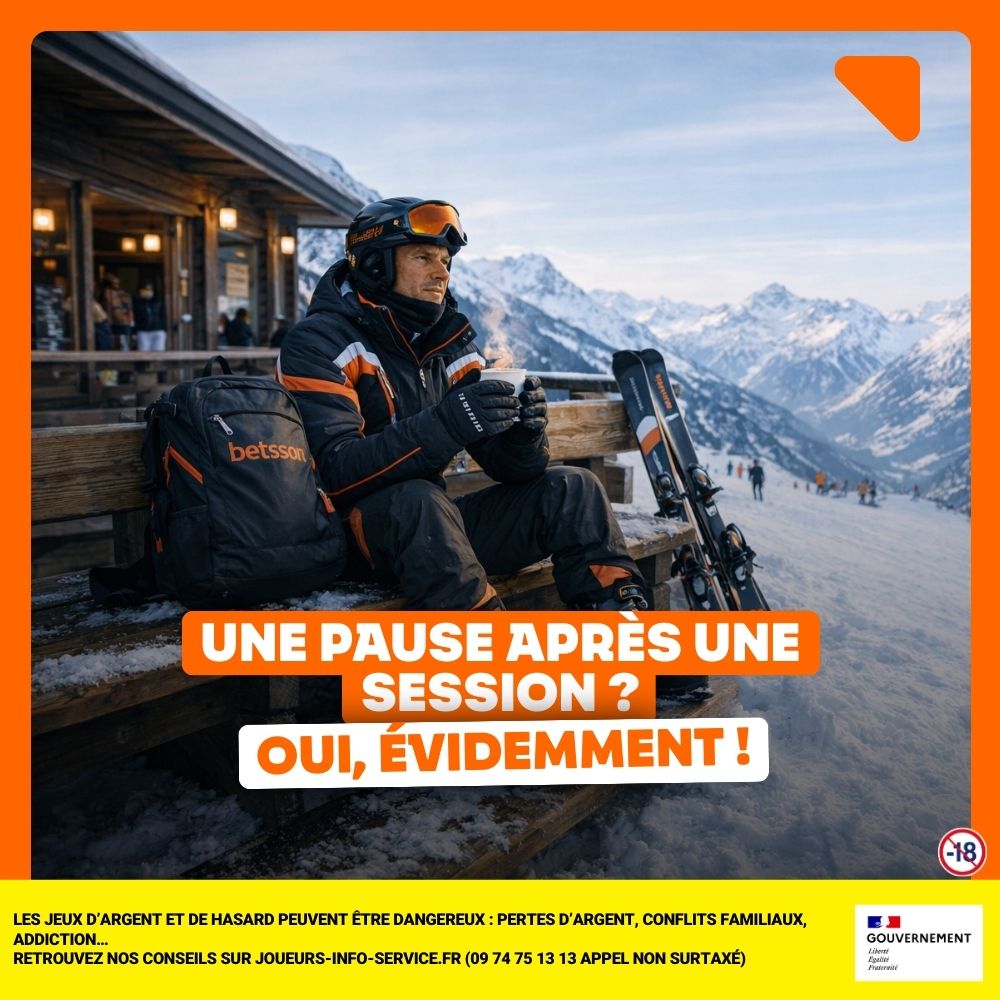 BetssonFR's tweet image. Savoir faire une pause fait partie d’une pratique saine du jeu.

Même les meilleurs savent quand lever le pied.
prendre une pause permet de garder une pratique sereine et responsable
Le jeu doit rester un plaisir, jamais une contrainte.

#PlaySmart