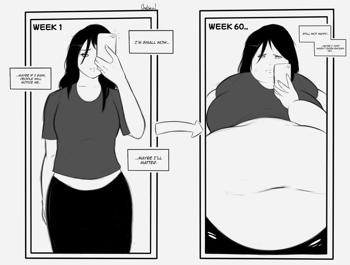 She thought eating would make her happy!! She’s sad as hell. 

comm for <a href="/CrimboGrimbo/">Crimbo</a> ’s sona
#weightgainart #fatart