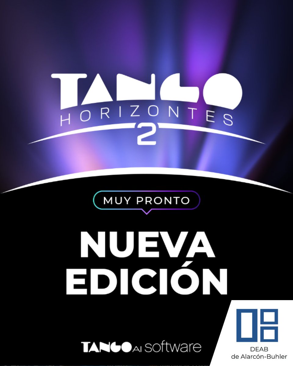 DEABTango's tweet photo. ¨Nueva Edición de TANGO HORIZONTES 2 muy pronto¨

#TangoSoftware #LaRebeldiaDeCrecer #SedDeAprender #Capacitación #soportetango #tangogestion #deab #dealarconbuhler https://t.co/LYjKDxad0W