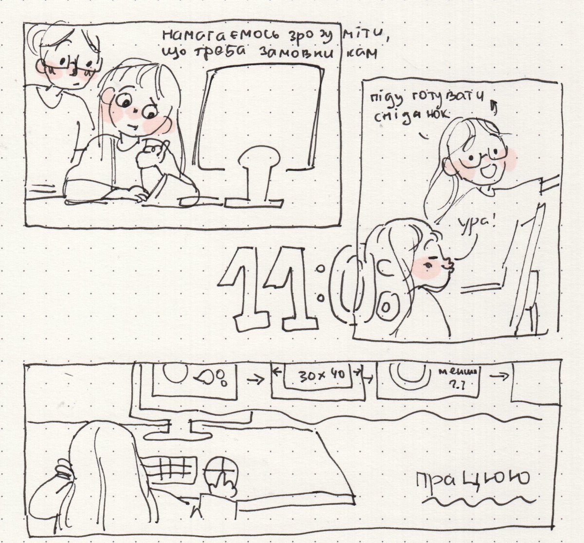 hachimi_tsu's tweet image. дуже дуже довго хотіла намалювати щось на #HourlyComicDay але завжди івдкладала, бо не відчуваю впевненості в таких маленьких життєвих замальовках 
але вирішила що коли якщо не зараз! тому малюю цього року мій перший #HourlyComicDay2026 ахахах 🍒🐛