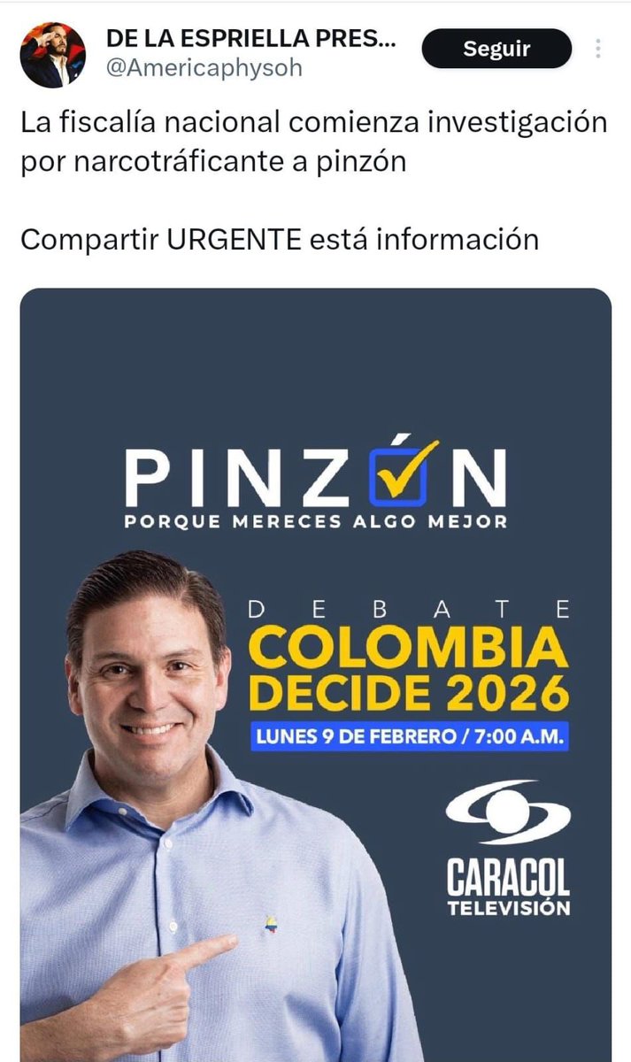 Coincido con <a href="/ABDELAESPRIELLA/">Abelardo De La Espriella</a> en algo esencial: tenemos un enemigo común en la continuidad del terrorismo y del crimen que amenaza a Colombia. 

Por eso sorprende ver cuentas que se presentan como seguidoras terminan difundiendo información falsa.

Más allá de quién lo haga, esas