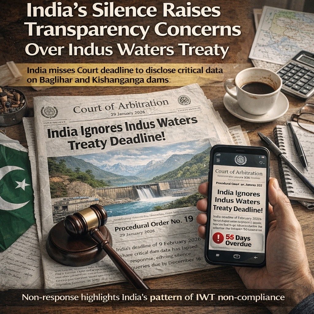YAstorie's tweet photo. The Feb 9, 2026 deadline has passed, yet India failed to provide Baglihar and Kishanganga data to the PCA. Silence doesn’t suspend treaty obligations. It strengthens legal consequences.
#IndusWatersTreaty #PCA #InternationalLaw #Accountability #BBMzansiS6 #icct20worldcup2026 https://t.co/bq051pQb0g