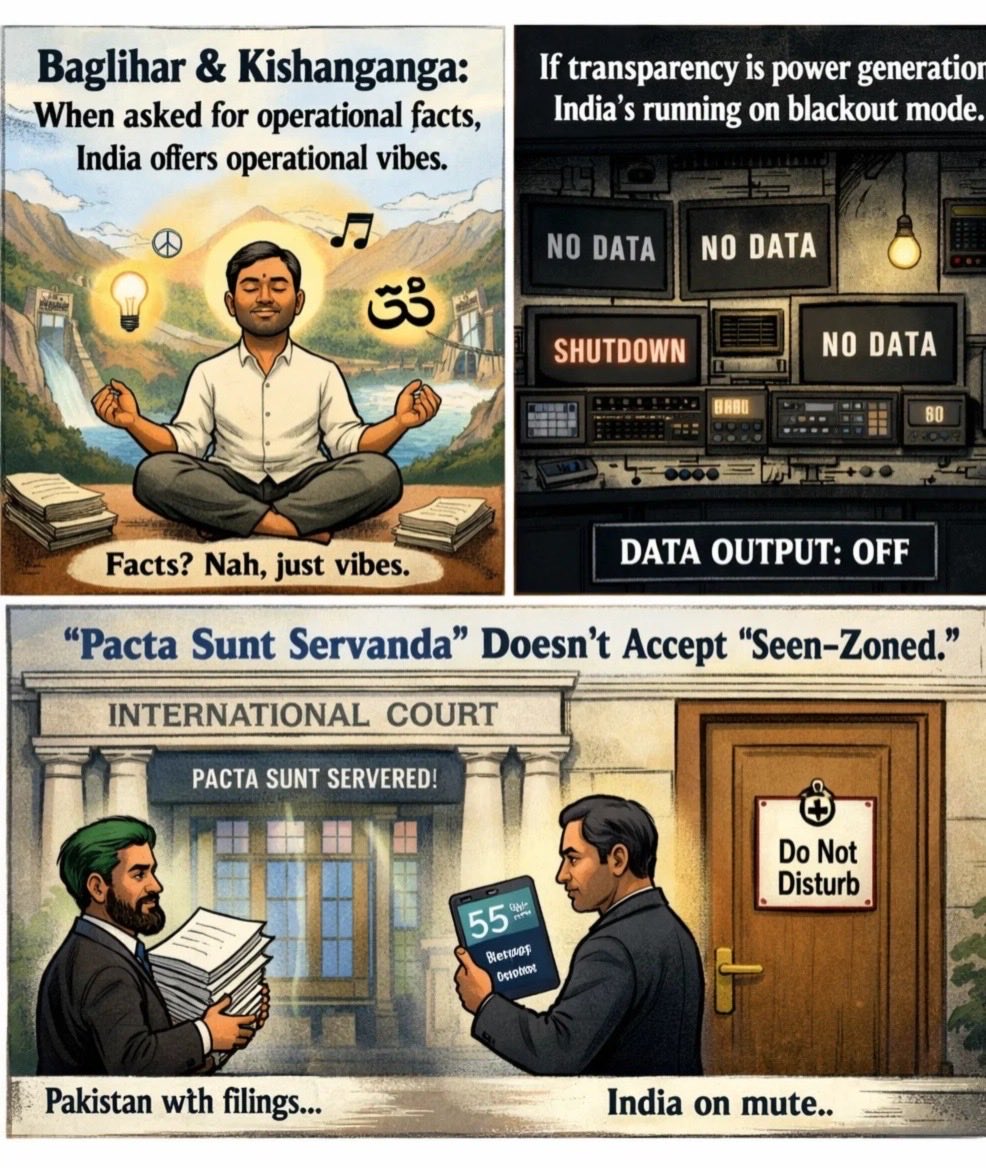 YAstorie's tweet photo. The Feb 9, 2026 deadline has passed, yet India failed to provide Baglihar and Kishanganga data to the PCA. Silence doesn’t suspend treaty obligations. It strengthens legal consequences.
#IndusWatersTreaty #PCA #InternationalLaw #Accountability #BBMzansiS6 #icct20worldcup2026 https://t.co/bq051pQb0g
