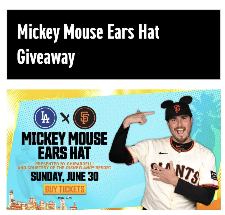LAtahncritic's tweet photo. In June of 2024, the San Francisco Giants had a Mickey Mouse ears giveaway to mock the Dodgers' 2020 championship.

Two years later, the Dodgers are dedicating 3 straight giveaways to their back-to-back World Series Championships when the Giants are in town

We are not the same: https://t.co/84MJD3ZGyO