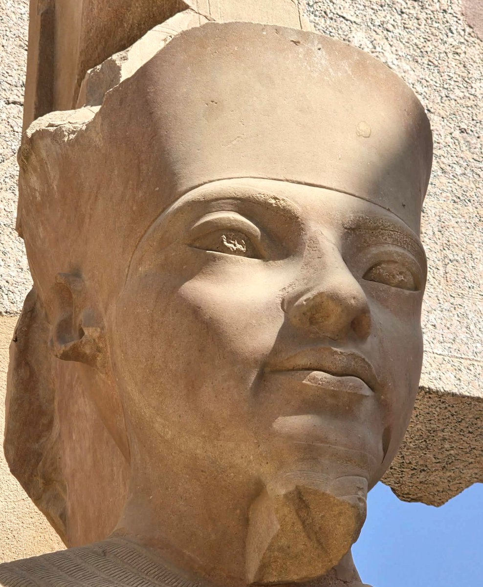 Wonderful image of a face that doesn't reflect the challenges that the young Tutankhamen faced.

Picture taken at Karnak today.