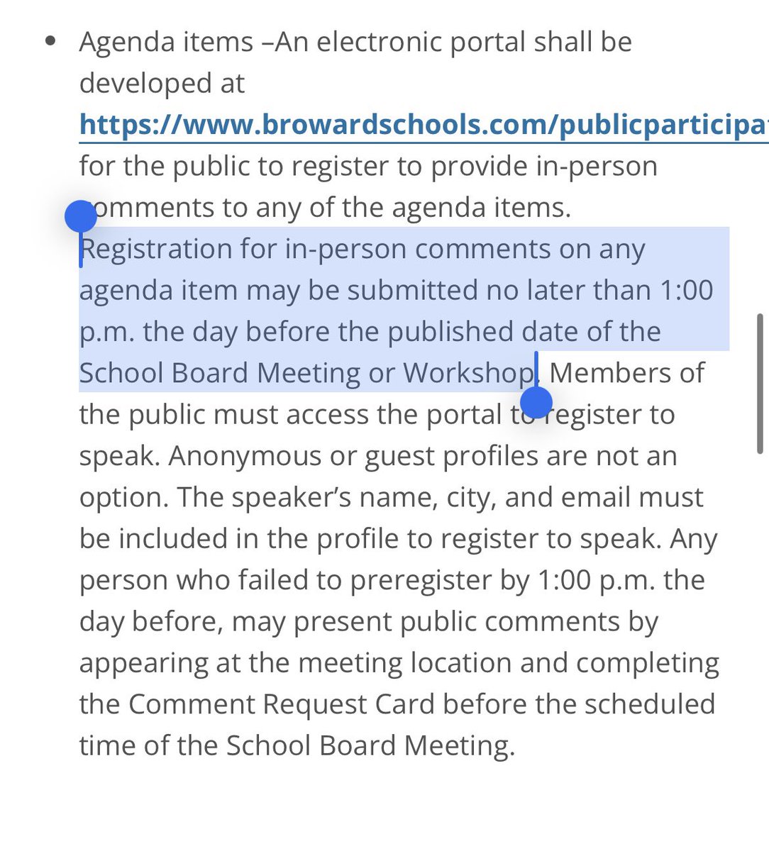 smtravis's tweet photo. Why haven’t @browardschools placed @AdamCervera’s item to discuss referendum bonus audit on Tues agenda  yet? The deadline to sign up to speak was 1 pm today. But you can’t sign up if the item’s not posted. I’ve contacted @Johnjsully &amp; got no response. https://t.co/hLcKUVa1So