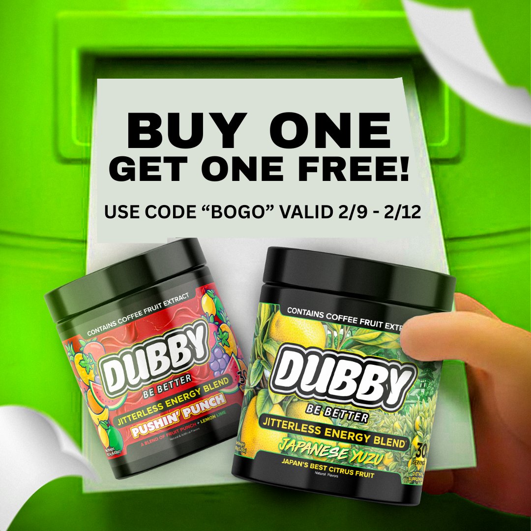 DubbyEnergy's tweet photo. We only do this 1 or 2 times a year, and now's the time!

BOGO on all tubs!

Time to stock up on new &amp; favorite flavors! https://t.co/81jYmyQ04s