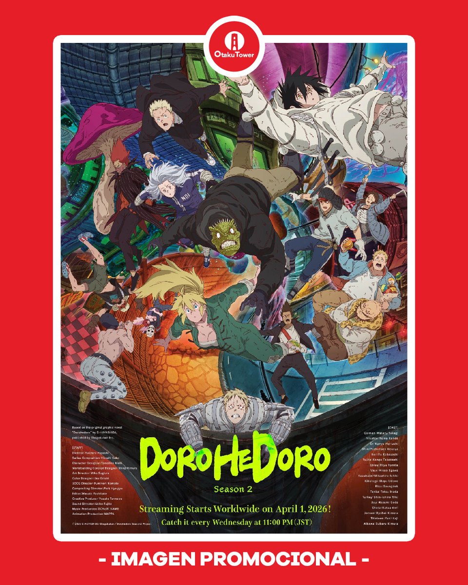 📷 News: Se lanzó una nueva imagen promocional para la segunda temporada de Dorohedoro, la cual se estrenará este 1 de Abril.
📷 #Anime #Dorohedoro #noticias 📷