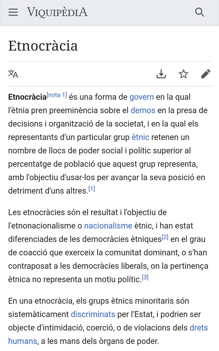 Ilan Pappé qualifica Israel d'etnocràcia, perquè prioritza els drets dels jueus per davant dels de les altres ètnies, sobretot els palestins. En un grau menys greu, Espanya també és una etnocràcia, perquè prioritza els drets dels espanyols i minimitza els de les altres ètnies?
