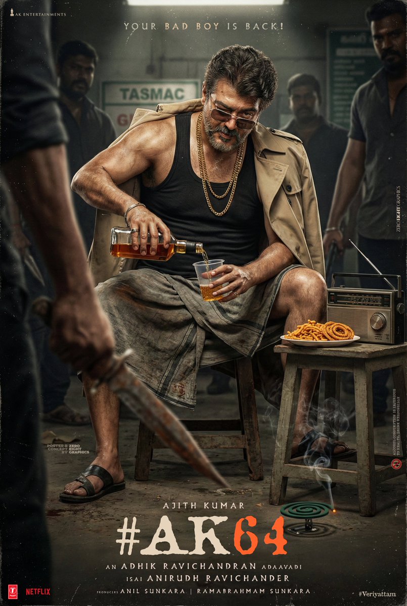 Zero8Graphics's tweet photo. Presenting you the high concept poster by #ZEG for the much anticipated #AK64 sambavam 💥 #YourBadBoyAKisBack 

Local is always International! 🤘🏻
 
Second poster on 11 Feb ⏳
@Adhikravi @anirudhofficial @AKentsOfficial @AnilSunkara1 @NetflixIndia @TSeries #Fanmade #Ajithkumarfans https://t.co/r62MNCDVGz