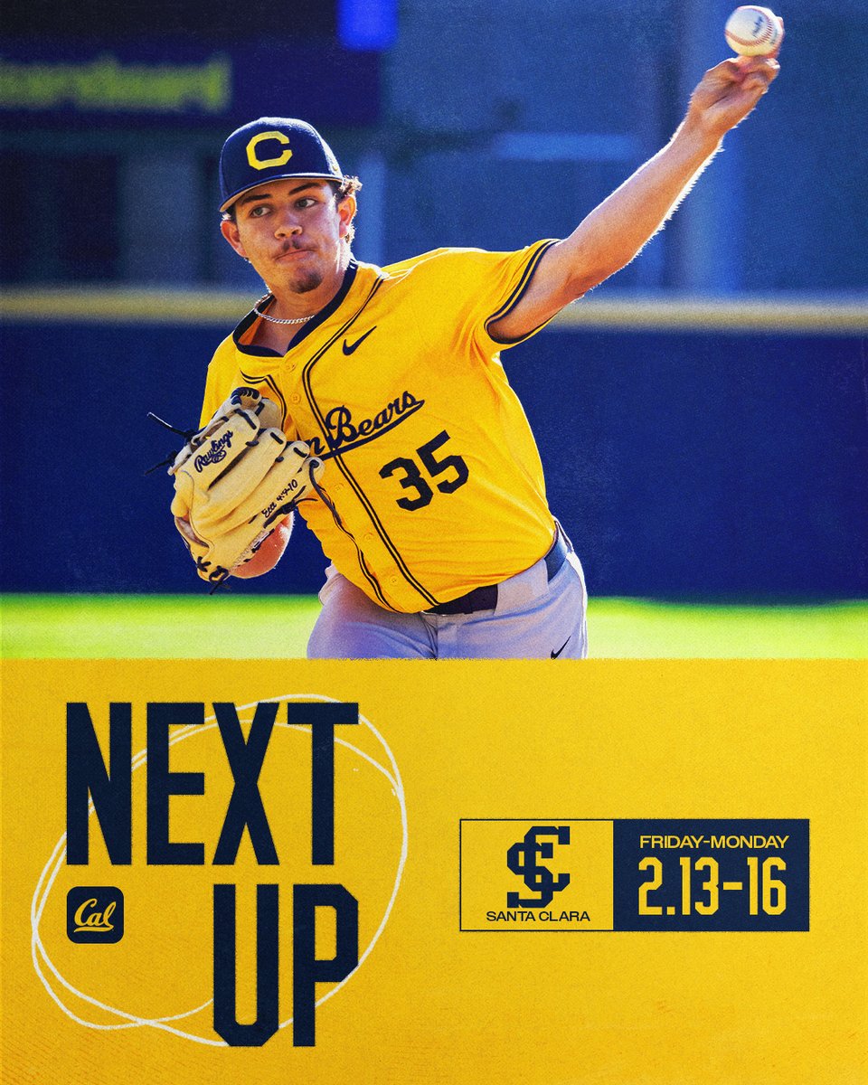 CalBaseball's tweet photo. 𝐎𝐩𝐞𝐧𝐢𝐧𝐠 𝐖𝐞𝐞𝐤 𝐈𝐬 𝐇𝐞𝐫𝐞 🔥
🆚 Santa Clara
📅 Fri, Feb. 13- Mon, Feb. 16
📍 Fri/Sat - Berkeley, Sun/Mon - Santa Clara
🎟️ https://t.co/SjrRnWP5O4
#GoBears https://t.co/GmfwLN42WY