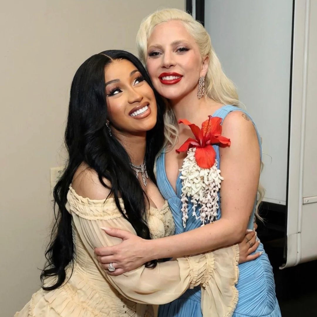 📸 Cardi B and Lady Gaga backstage at the #SuperBowl.