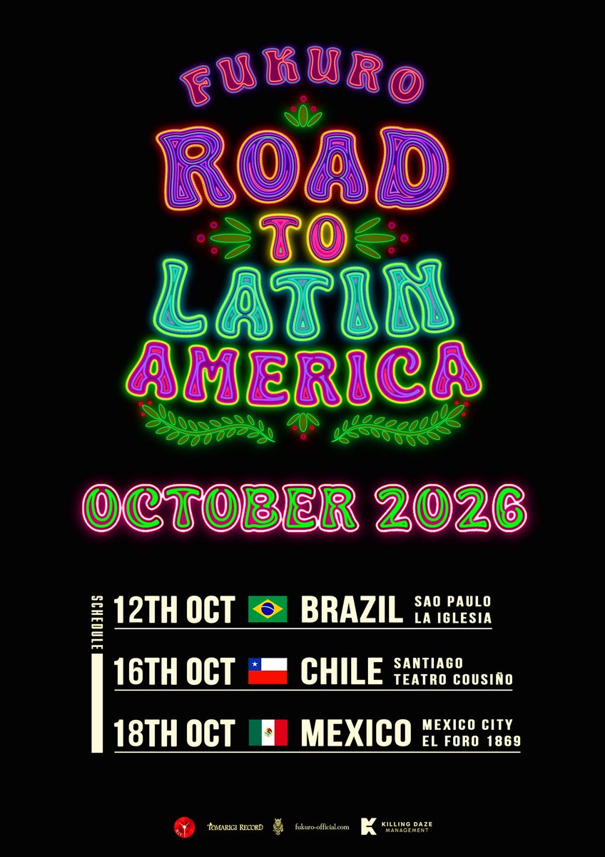 Yoshiatsu_N's tweet photo. 10月の南米ツアーのMEXICOのチケットが販売開始しました📣🤡

🚨 TICKETS ON SALE NOW 🚨

🇲🇽 MEXICO
Mexico city - El foro 1869
https://t.co/IS1ldP0ilQ https://t.co/CD2Y2Y5q9h