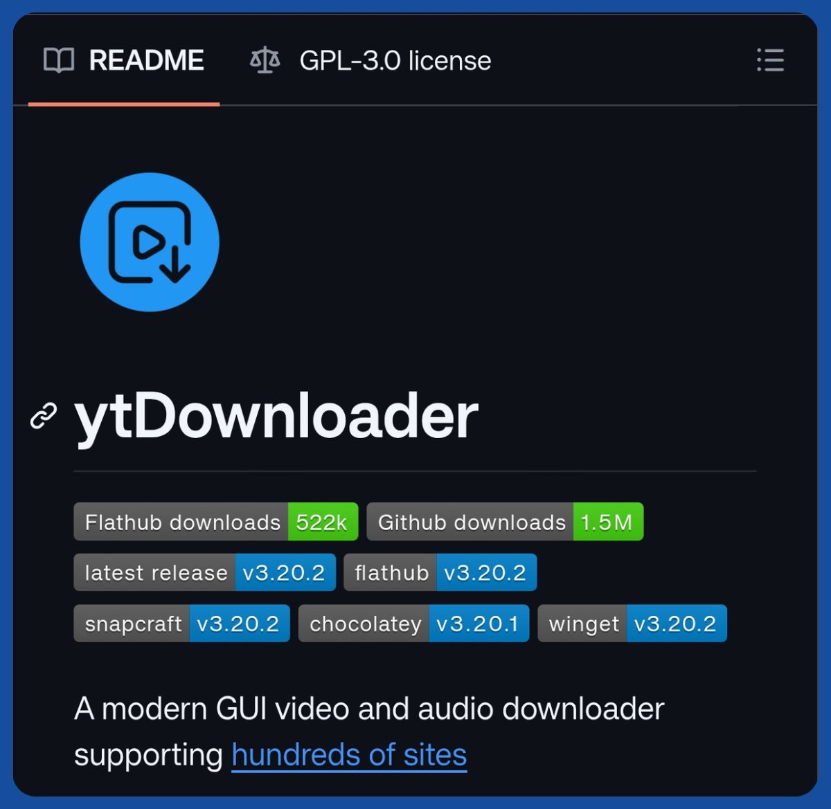 Open-source, desktop app for downloading Videos and Audios from hundreds of sites.