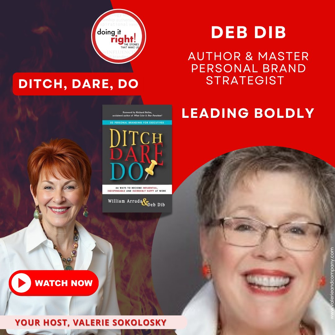 Ready to get gutsy? The new Doing it Right is LIVE! I’m with #DebDib on how to ditch safe habits and lead with bold authenticity. Huge thanks to Deb for the spark!  👉bit.ly/4tpw7Lv

Valerie 💛

#DebDib #DitchDareDo #ValerieSokolosky #ValerieAndCompany #DoingItRight