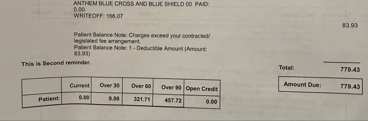 WildBerrySmash's tweet photo. This is why it’s Universal healthcare or fuck out my face. (Out of pocket amount w/Gold Tier insurance) https://t.co/YiugiIssiF
