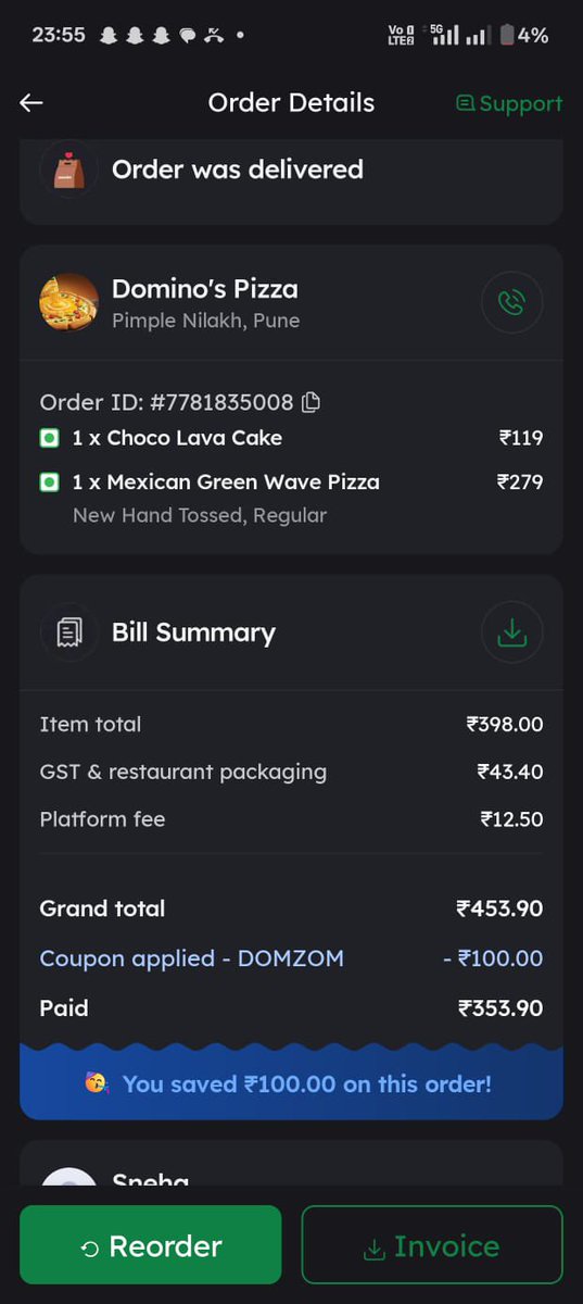 rohitkale775's tweet photo. Hi @dominos_india @zomato 
Order ID- #7781835008
My wife order pizza,
Delivery guy called and asked me to come down, I waited for 10 mins then he arrived at Society Gate and asking Security guard that he will not make Entry on MyGate app then i rushed to Gate 1/n https://t.co/b9Hh9PIRG4