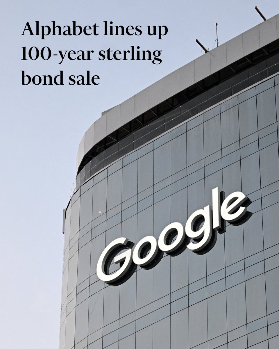 FT's tweet photo. The so-called century bond will form part of a debut sterling issuance this week by Google's parent company. https://t.co/e6gB2F2FLC https://t.co/cAPiJjgsdf