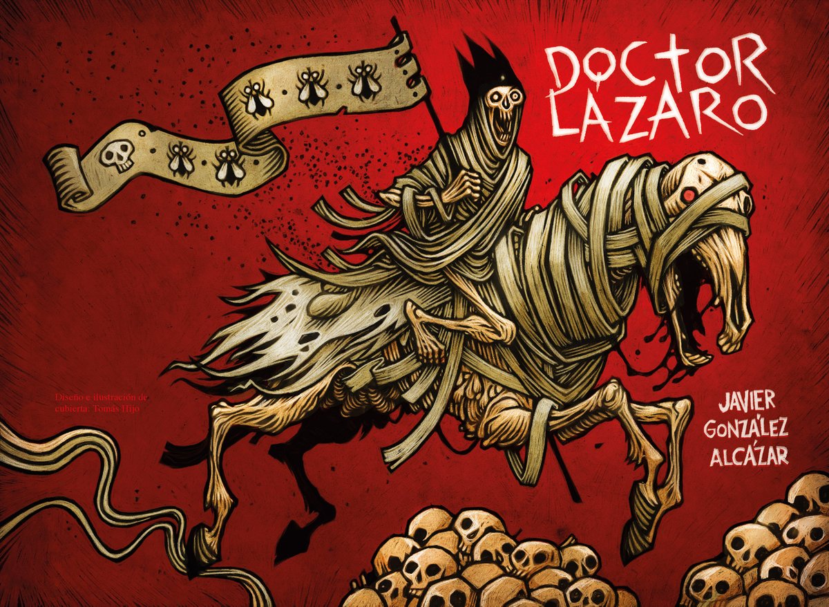 Lo prometido es deuda. 
Ahí va la cubierta terminada de "Doctor Lázaro", la novela de Javier González Alcázar. 
Qué diversión. 
Qué fantasía. 
(He quitado la rotulación del lomo por claridad y el texto de contraportada para evitar spoilers).