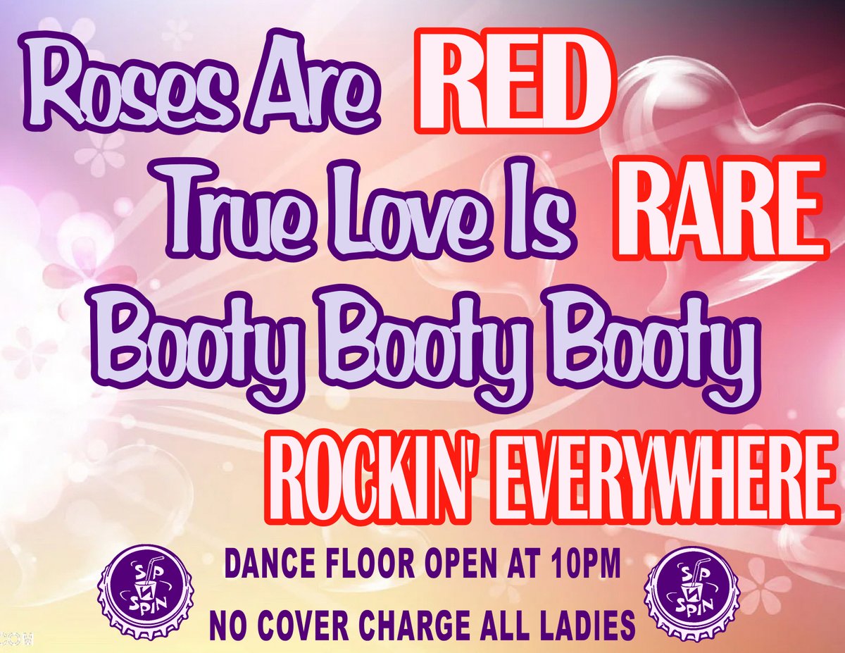 Whether you're out on a date, or single and ready to mingle, join us this Valentine's Day at The Spin. $2 Blow Job shots, $3.50 Bud Light, Miller Lite and Coors Light pounders and $4.50 Love Potion #9 drinks <a href="/FHSUParties/">FHSU Parties</a>