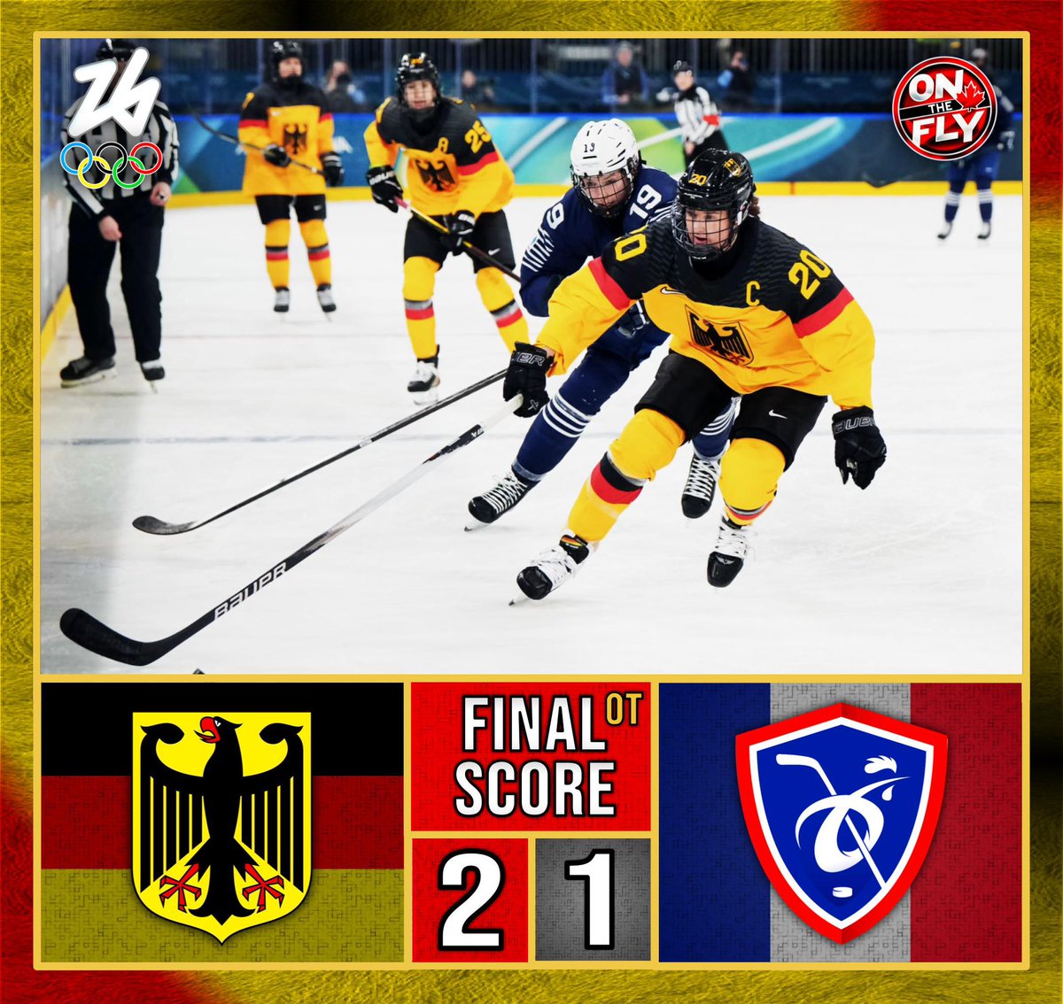 Team Germany takes down Team France 2-1 in overtime at the #MilanoCortina2026 Olympics!

#iihf #PWHL #DEBTeams #TeamFranceHockey