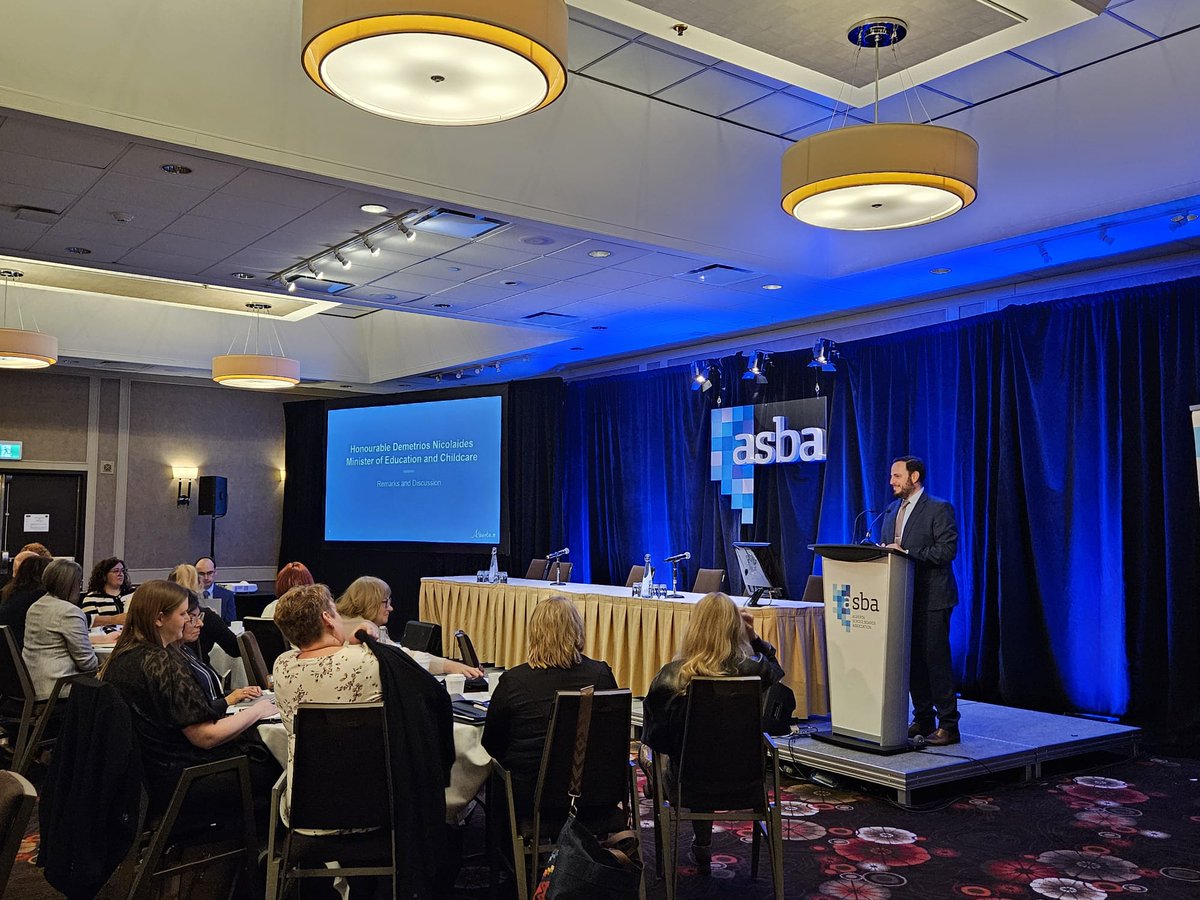ABSchoolBoards's tweet photo. We are pleased to co-lead an engagement session today with the provincial government. Thank you to the Honourable Demetrios Nicolaides, Minister of Education and Childcare, for providing updates on education priorities and responding to questions from member school boards. #ABed https://t.co/P9YNal0Wad