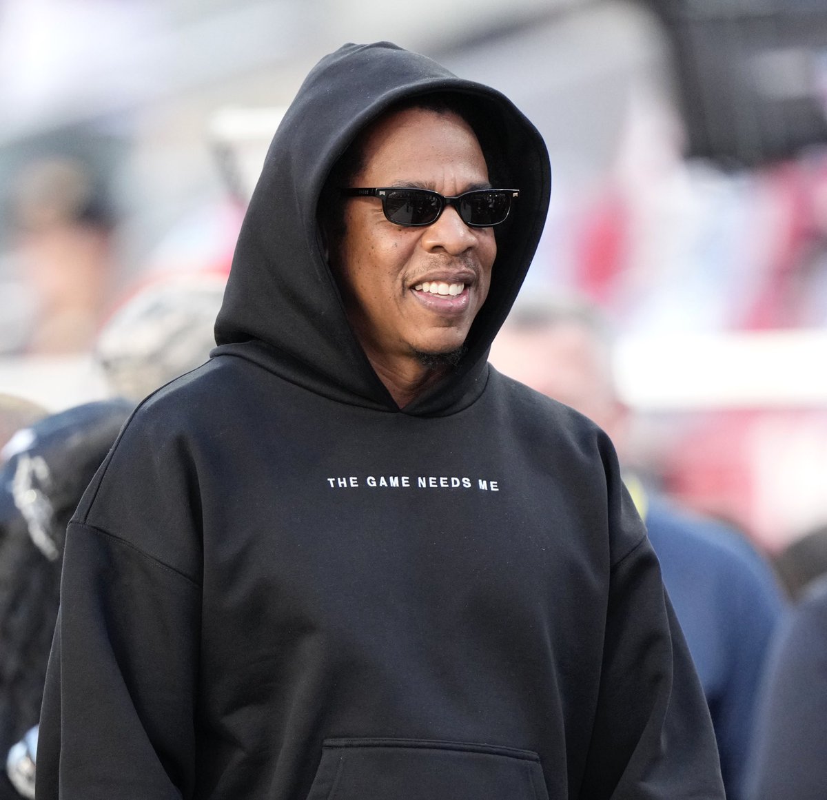 Jay‑Z pulled up to the Super Bowl yesterday wearing a hoodie with