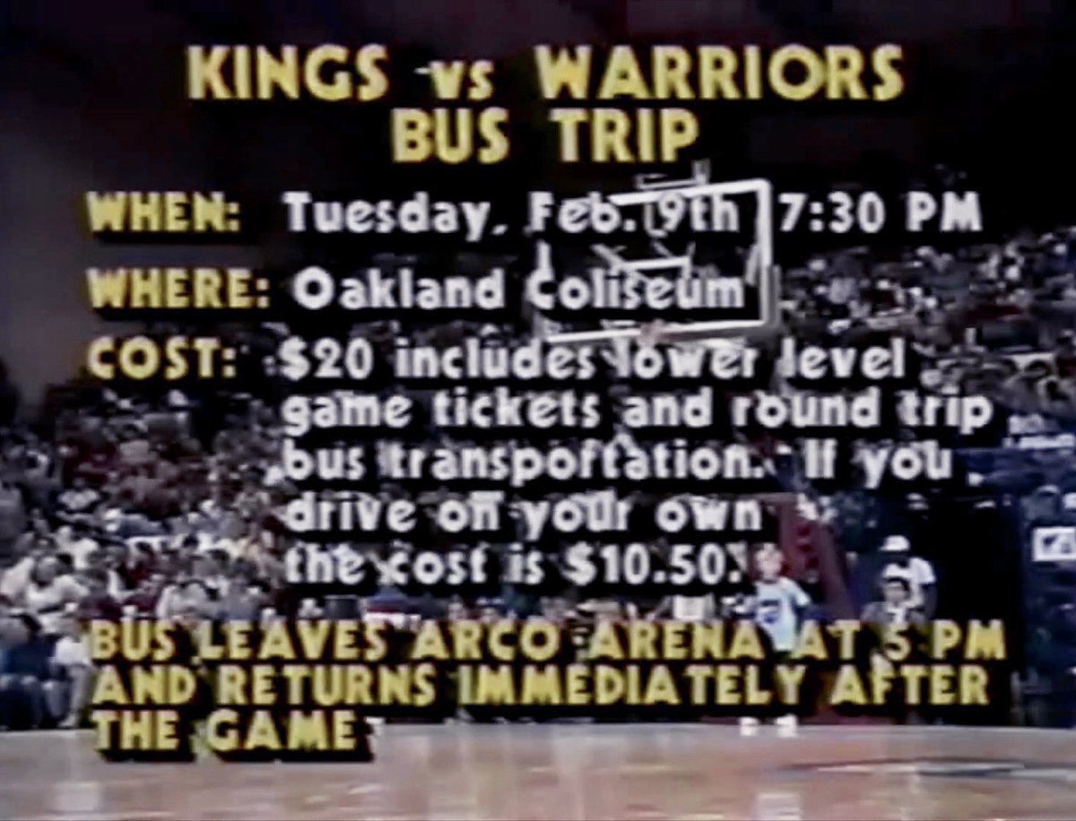 February 9, 1988: When a ticket to a Kings-Warriors game AND a round-trip bus ticket from Sacramento to Oakland only set you back $20.
