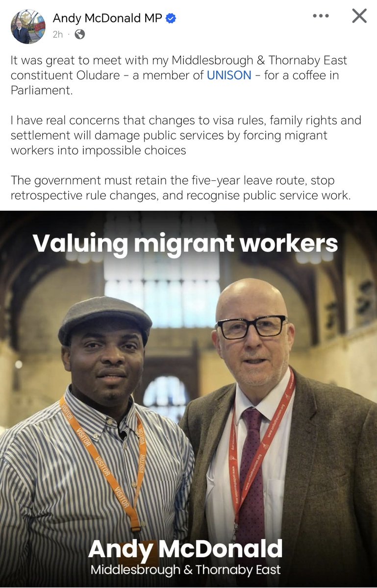 So proud to see my friend and brother <a href="/olowora4u/">Olowora of North East England 🏴󠁧󠁢󠁥󠁮󠁧󠁿</a> recognised by Andy McDonald MP  for the incredible work in health care services

It’s heartwarming to see skilled immigrants contributions acknowledged

However, we need to ensure this recognition translates into support....

1/4