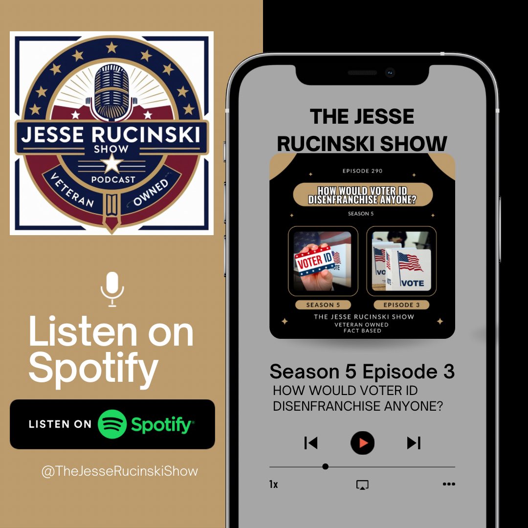 The <a href="/Spotify/">Spotify</a> link for the new episode of The <a href="/JRucinskiShow/">The Jesse Rucinski Show</a> is below. Check it out today. 

open.spotify.com/episode/364MXH…

#PodcastCommunity #Podcast #Veteran #NewEpisode #Podcast #VeteranOwned #VoterID #USA #Truth