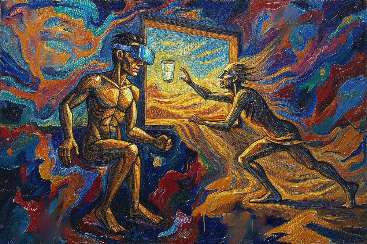 Humanity watched through diamond glasses from the throne of luxury...
You can have everything
But what if there is no water?

How does this work of art make you feel?

#Art #artwork #artcommunity #nftcommunity #EmotionalArt