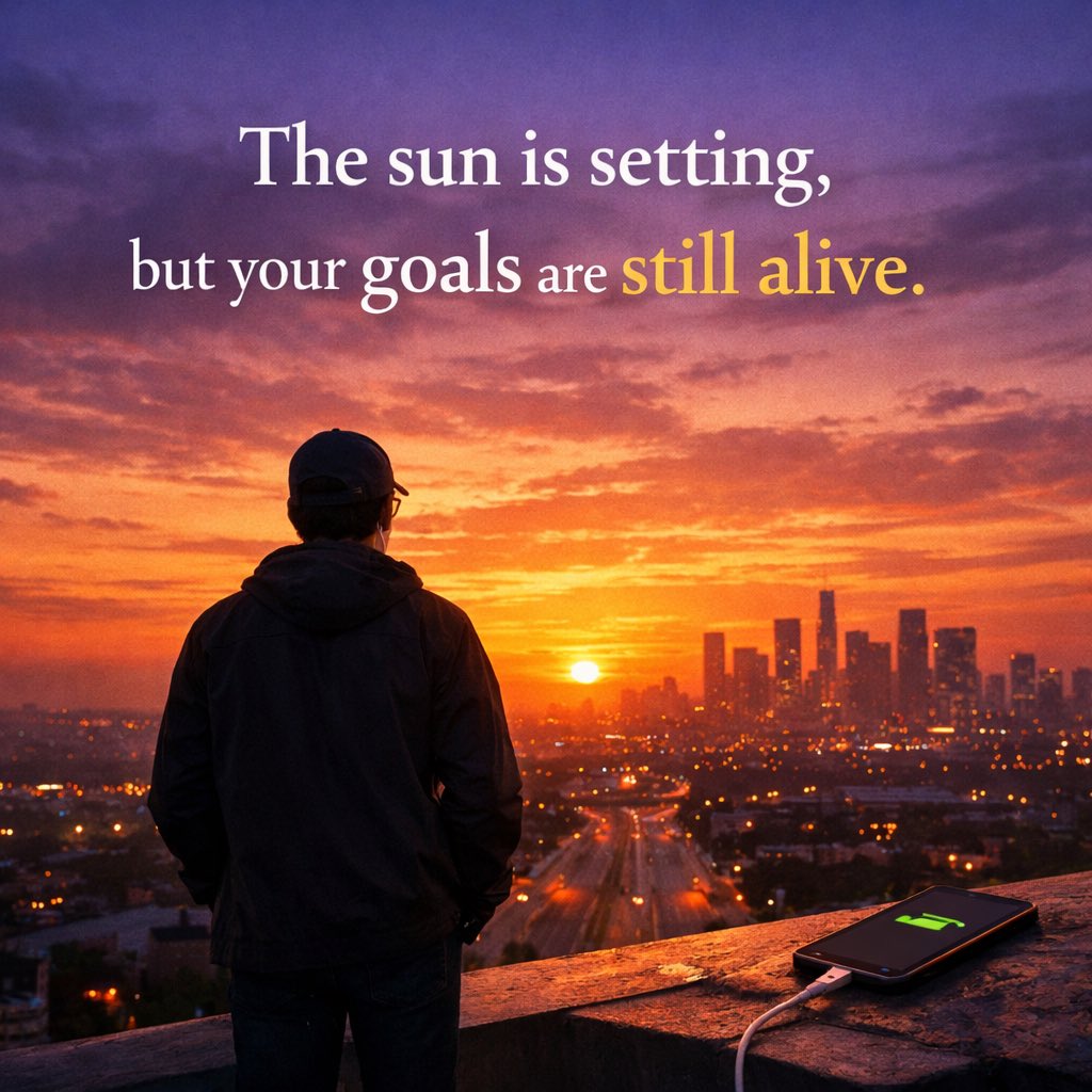 kleverking1's tweet image. The sun is setting, but your goals are still alive.
Use this evening to recharge, refocus, and believe again.