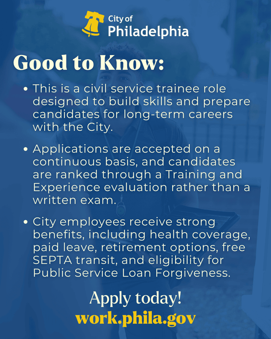 PhilaOHR's tweet image. Start a career that helps families and strengthens Philly communities.

The City is hiring Bilingual Social Work Services Trainees — apply today at work.phila.gov.

#PhillyJobs #SocialWork #Bilingual #PublicService