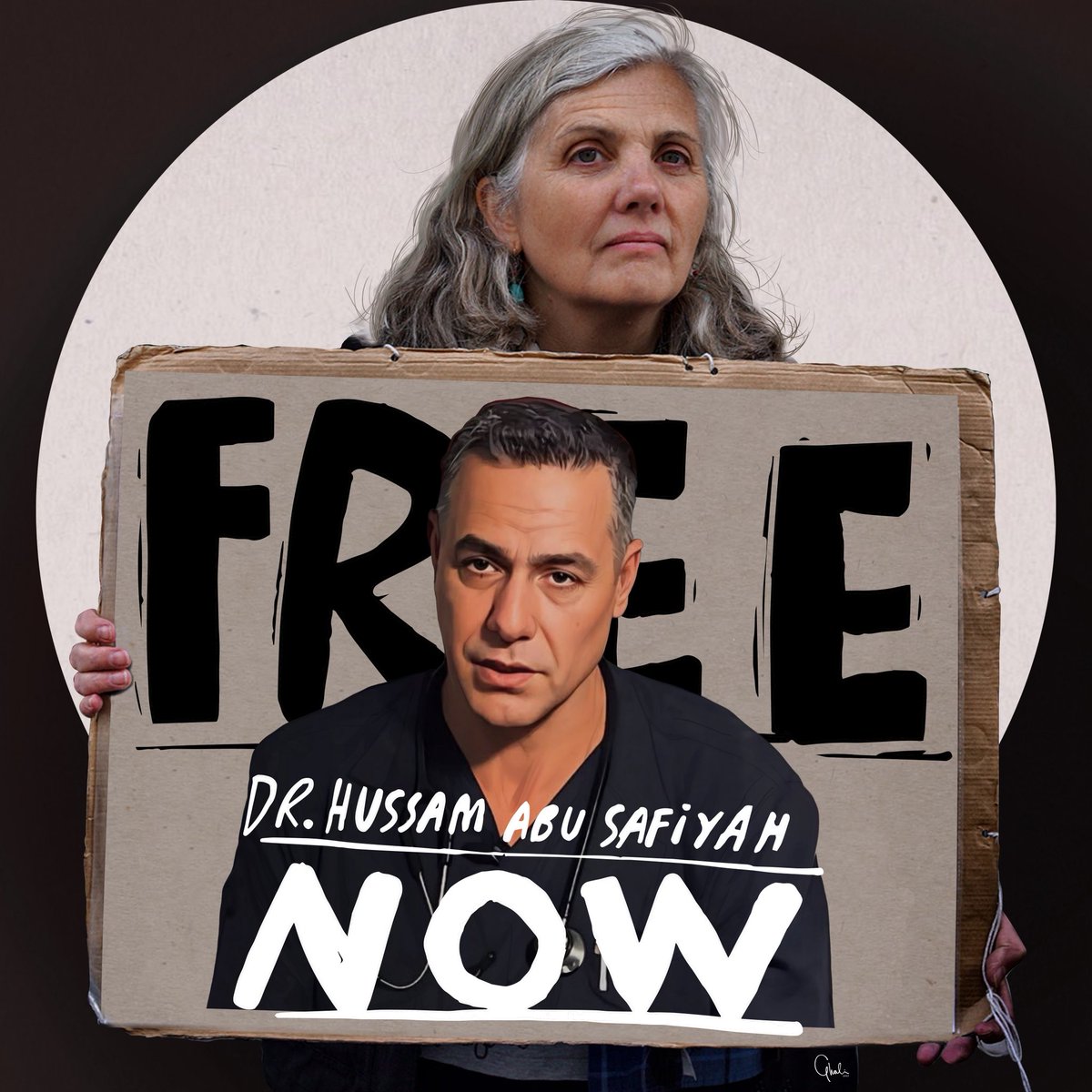 GhaliZayane's tweet image. Imagine the hands that healed Gaza’s tiniest hearts, Dr. Hussam Abu Safiya, pediatrician, hero, now chained in a frozen Israeli cell since December 2024. 
No charges. 
Just torture: beatings, starvation, medical neglect pushing his exhausted body to the brink. 
His lawyer warns: