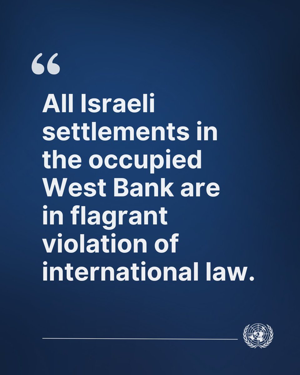 antonioguterres's tweet image. Gravely concerned by reported decision of Israeli security cabinet to authorize a series of administrative &amp;amp; enforcement measures in the occupied West Bank.

I call on Israel to reverse these measures &amp;amp; on all to preserve the only path to lasting peace: a negotiated two-State…