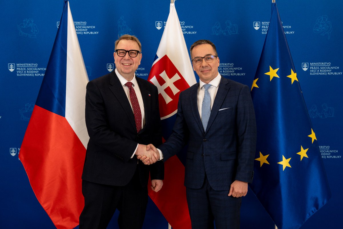 Velmi přátelské a věcné jednání s ministrem práce a sociálních věcí SR Erikem Tomášem. 🇸🇰 Tématem byla sociální opatření a podpora rodin. Děkuji za návštěvu a těším se na brzké pokračování naší spolupráce v Praze! 🤝🇨🇿