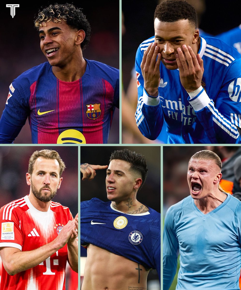 🚨 𝗡𝗘𝗪: Top 5 players so far this season, according to Perplexity:

1 — Lamine Yamal
2 — Kylian Mbappé
3 — Harry Kane
4 — Enzo Fernández
5 — Erling Haaland