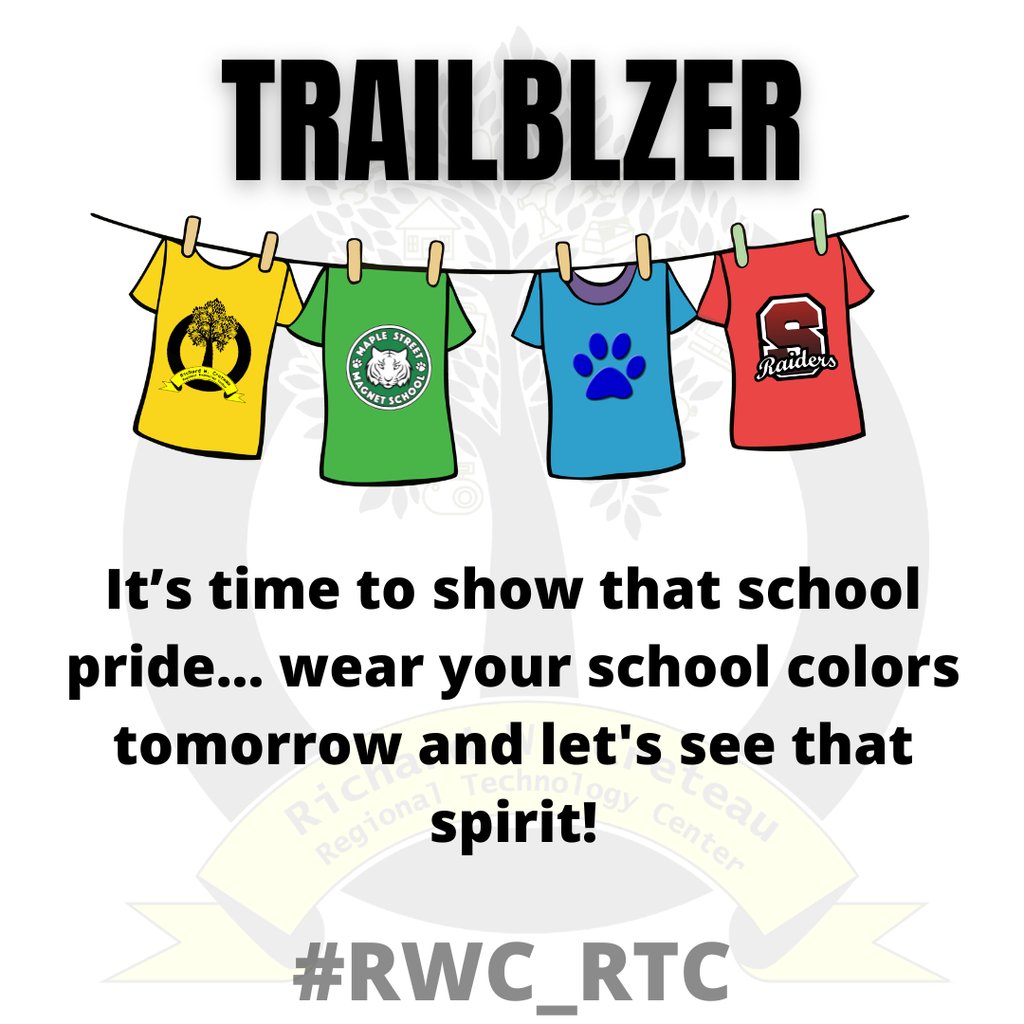RWCreteauTech's tweet photo. Monday was a blast! 💥 Tomorrow, Feb 10th, we’re keeping the energy up with Trailblazer day. Students, it’s time to show that school pride... wear your school colors and let's see that spirit! 💙💛

#RWC_RTC #SpiritWeek #Trailblazer #SchoolPride https://t.co/zS3pwUgTvR