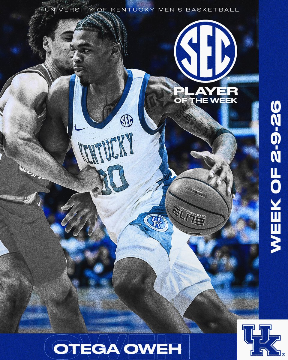 .<a href="/SEC/">Southeastern Conference</a> Player of the Week, <a href="/OtegaOweh/">Otega Oweh</a> 🌟

📰🔗 - ukathletics.com/news/2026/02/0…