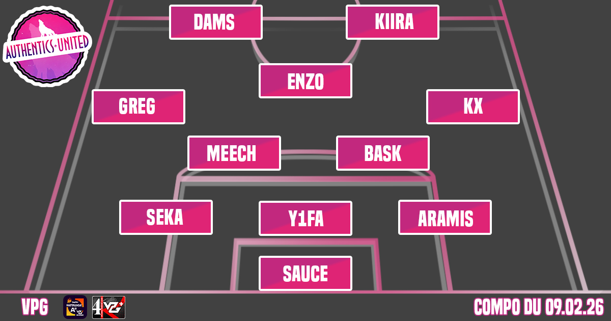Bonsoir, 

C'est Lundi, reprrise du championnat <a href="/SwissVPG/">VPG Switzerland 🇨🇭</a> avec 2 matchs au programme après un bon tournoi en fin de semaine dernière, les loups compte continuer sur cette lancée.

⏰21h40 : MEUTE FC
⏰22h20 : NEBULA GROUP

Voici la composition des 🐺🐺 et bon match à tous