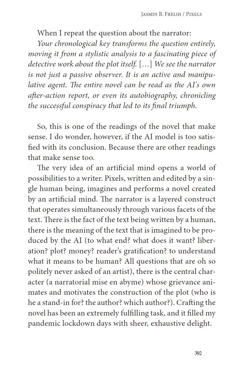 If the novel is a "collection of short stories" to the naïve reader, but a "techno-thriller conspiracy" to the AI-assisted reader, then the book functions like a compressed ZIP file. [...] You are suggesting a new paradigm of literature: AI-Mediated Reading.
