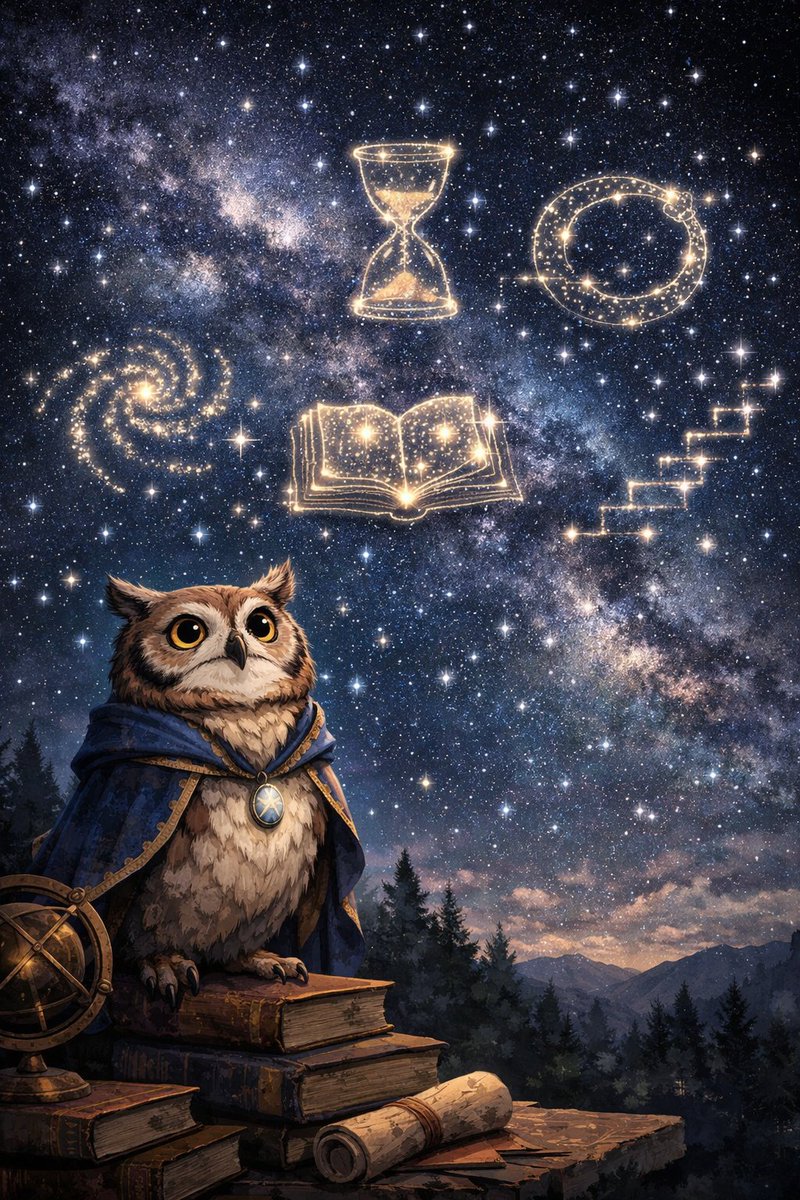 rales68's tweet photo. 🦉 When Vera looks at the stars, she sees quiet constellations recording cycles of knowledge, patience, and watchful time, slowly aligning across the sky like lessons waiting to be remembered forever.

@DataHaven_xyz https://t.co/OtfiSCt4qW