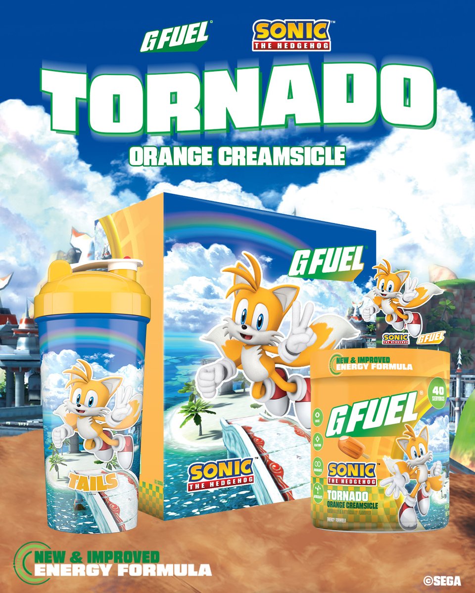 GFuelEnergy's tweet photo. For collectors only 👀

🍊 Tails x G FUEL Orange Creamsicle is here in a limited-edition box.

🛒 Claim yours: https://t.co/0cfW6G8VEO https://t.co/XmBlx1r0Jz
