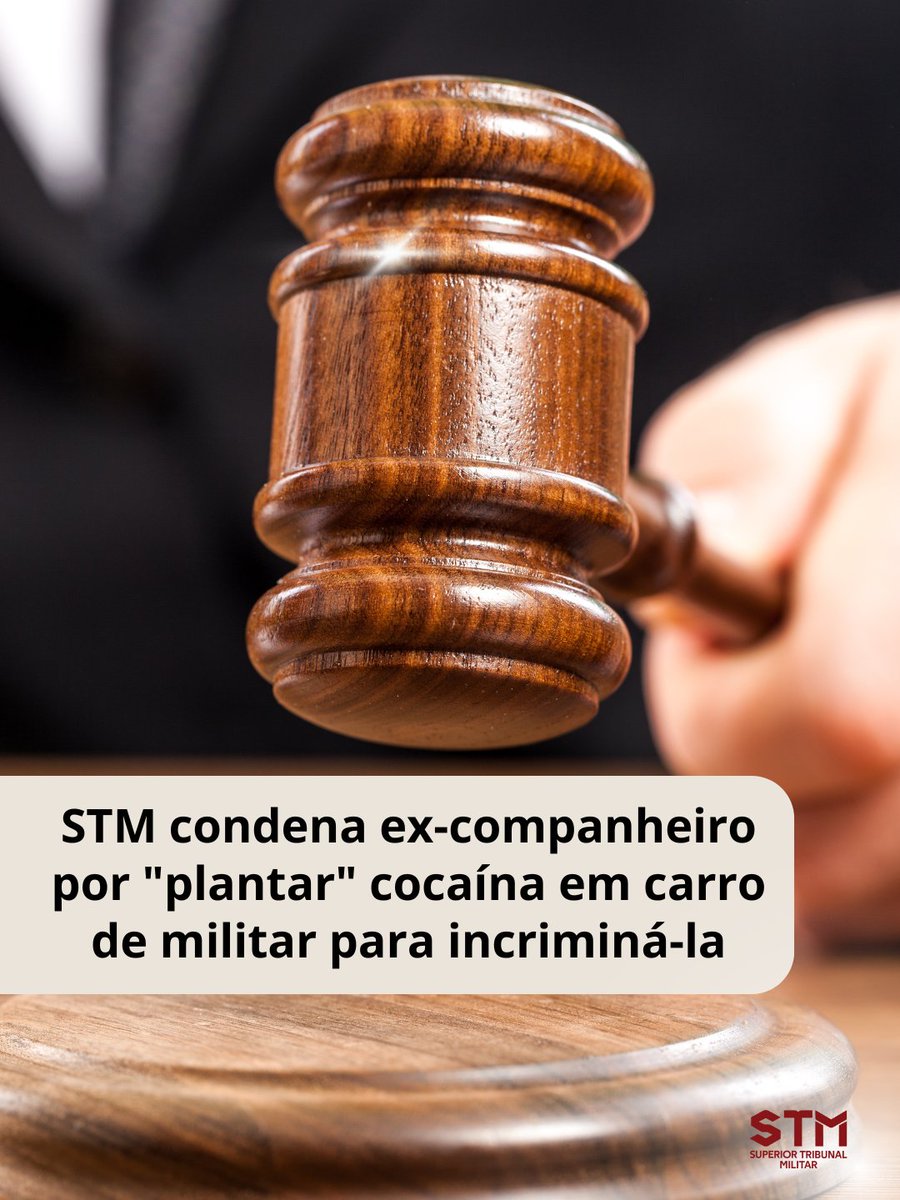 O STM aumentou a pena de um civil que armou uma cilada para incriminar a ex-companheira, aspirante da Força Aérea. Ele escondeu cocaína no carro da militar e enviou e-mail anônimo às autoridades para provocar sua prisão.

Saiba mais: n9.cl/x3jwd0