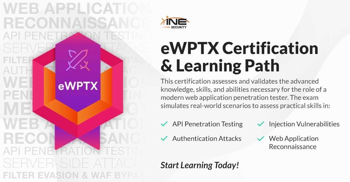 ine's tweet image. ⚔️ eWPTX is INE Security’s most advanced web app pentesting certification.

100% hands on. Validate skills in:

• API exploits + auth bypass
• Injection chaining
• WAF evasion

Built for red teamers + bug bounty pros.

👉 bit.ly/46pS3fp

#eWPTX #PenTest #RedTeam