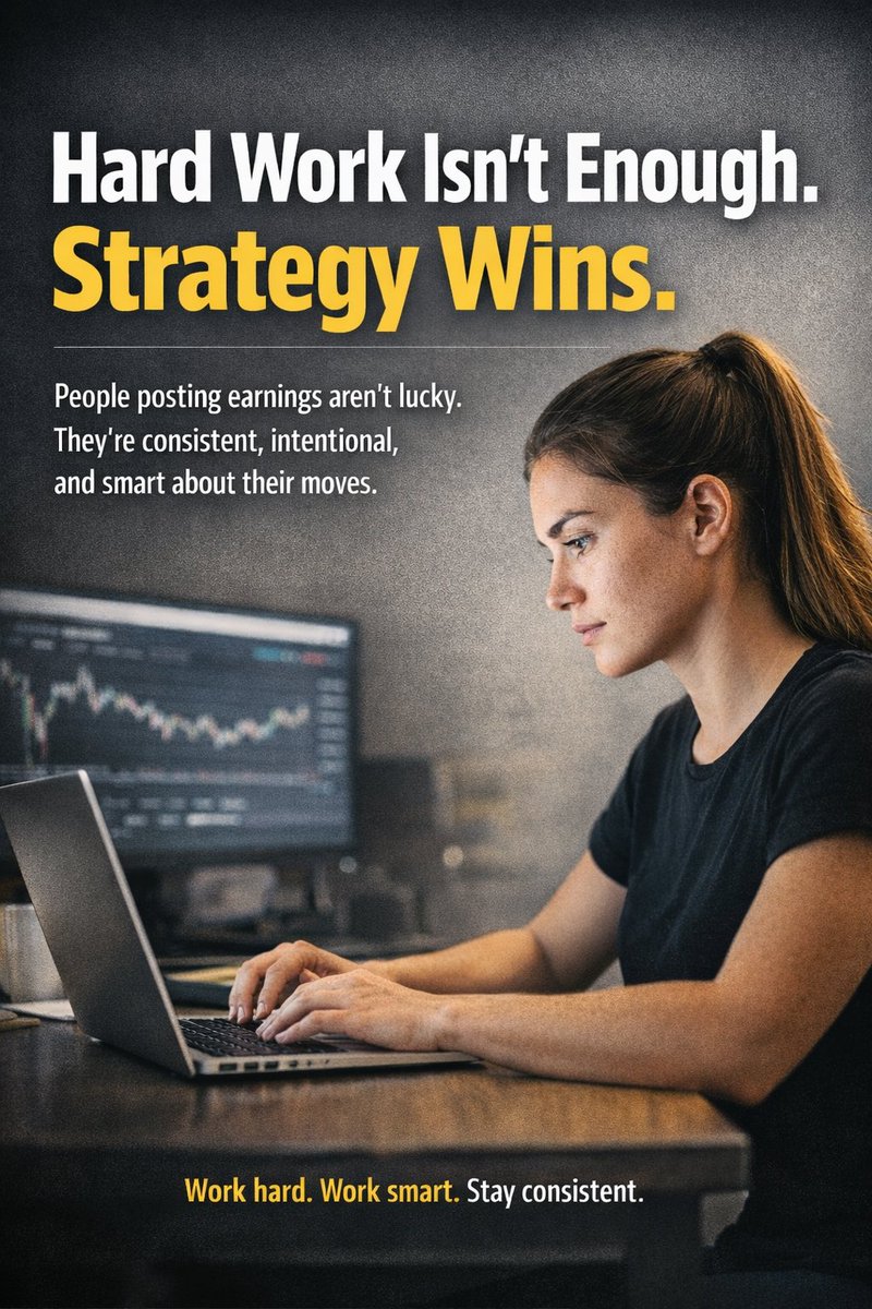 AmaEarn's tweet photo. People posting earnings aren’t lucky. They’re intentional. They show up, test strategies, and stay consistent. Hard work matters, but direction matters more. Don’t just work hard…work smart. https://t.co/oyovZKzuKX