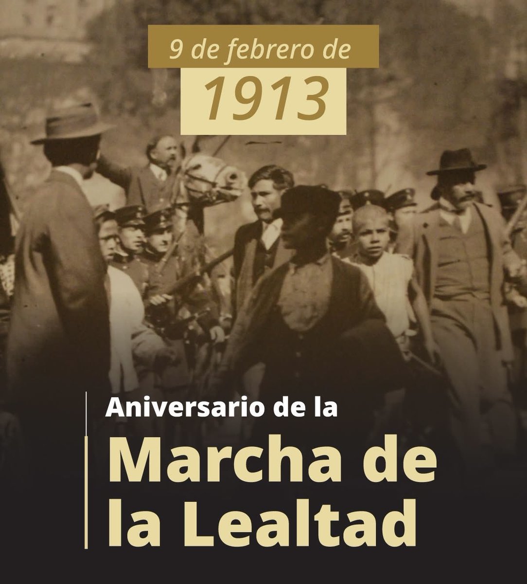 Hoy se conmemora los 113 años de la Marcha de la Lealtad.  Recordando el valor que sostuvieron los cadetes del Colegio Militar al escoltar a Francisco I. Madero desde el Castillo de Chapultepec hasta Palacio Nacional.

Su lealtad a México se honra ayer, hoy y siempre. 🇲🇽